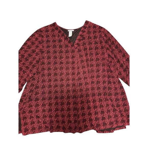Catherine’s Top Size 4X Black/Red Knit - Picture 1 of 7